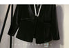 Gold velvet beaded Women Blazer Korean Autumn Long Sleeve Office Work Blazers Lady Jackets Coat Female Tops