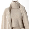 Three Piece Set For Women Lapel Long Sleeve Coat High Neck Vest Spliced Ruffles Skirt Chic Sets Female