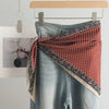1pcs Retro Triangular Binder Headcloth Women's Niche All-Matching Scarf Jeans Belt Triangular Scarf
