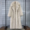 Colorful Women's Furry Coat Rose Pink Faux Fur Coat Suit Collar Autumn Winter Thick Cardigan Long Overcoat Chic 2DB5859