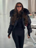 Women's Winter Retro Hooded Cotton Jacket Chic Solid Thick Warm Zip Up Long Sleeve Short Coat Lady Daily Casual Streetwear
