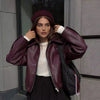 Autumn Winter Women's Moto Biker Zipper Long Sleeve Jacket Faux Leather Jacket Outerwears Causal Coats