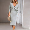 Maternity Womens Solid Color Jacquard V-Neck Knit Long Tight Sleeve Dress Belt Pregnancy Winter Women Sweater Clothes