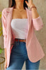 Women Simple Blazer Coat Casual Turn Down Collar Coats Long Sleeve Slim Fit Tailored Jackets Solid Elegant Autumn Open Stitch