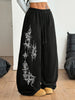 Women's Street Style Casual Sweatpants with Punk Style Patterns for Spring Fleece Loose Fit Streetwear Oversized