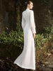 High Street Designer Vestido Women's Diamonds Beaded Cape Sleeve Floor Length Maxi Long Dress