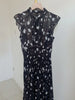 Kuzuwata Fresh Mid-length Print High Waist Robe Gentle Literary Lace Up Pleated Slim Mujer Japan Elegant Dress