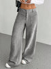 Women Autumn Winter Corduroy Pant Retro Wide Leg Trousers Lady Casual High Waist Solid Pants Street Chic Clothes