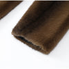 Women's Dark Brown Faux Fur Long Overcoat Single Breasted Fleece Long Trench Coat Winter Fluffy Plush Warm Thicken Outerwear