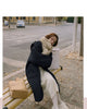 Autumn Winter Korean Loose Women Down Cotton Coat Hooded Medium Length Cotton Coat Large Pocket Windproof Coat