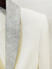 High Street Designer Jacket Women's Ostrich Real Feather Embellished Diamonds Shawl Collar Blazer