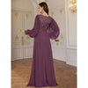 Elegant V-Neck Sequined Chiffon Evening Dress Glittering Formal Gown for Women for Weddings Celebrations Partie