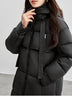 Women's Long Parkas Winter Padding Coat Oversized Stand Neck Hooded Zipper Warm Outerwear Woman Clothes W44M58169