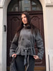 Women's Coats Jacket Double Breasted Belted Cropped Trench Coat Stand Collar Long Sleeve Casual Outerwear For Ladies