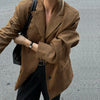 Women's Jacket Old money Jackets Brown Leather Suede Jacket Coat Vintage Demi-season Jacket Autumn Winter Outerwears