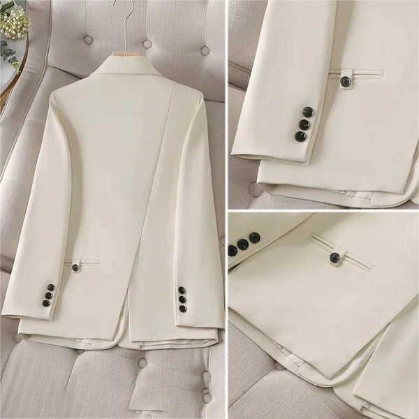 Autumn Winter Women Blazer Ladies Long Sleeve Formal Jacket Coat Black Pink Apricot Blazers Female Casual Tops Outerwear