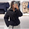 Upgraded Thick Wrap Front Tie Padded Jacket Kimono Style Collar Long Sleeve Loose Warm Daily Women Coat Winter Cotton Coats