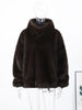 Women's Faux Fur Coats Hooded Patchwork Zipper Cropped Jackets Street Female Lantern Long Sleeves Loose Autumn Winter Outerwears