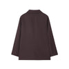 Women's Blazer Office Lady Long Sleeve Double-breasted Mid-length Casual Suit Coat Elegant Simple Stylish Outerwear