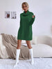 Women's Autumn Winter Knit Dress Solid Color Loose Turtleneck Comfortable Sweater Style Gown