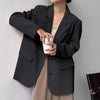 White Oversized Blazer Women Mid Length Korean Style Long Sleeve Single Breasted Suit Jacket Woman Loose Casual Office Outerwear