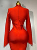 Women Sexy Long Sleeve Diamonds Maxi Long Bodycon Bandage Dress Celebrity Elegant Evening Party Birthday Dresses
