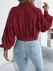 Corduroy Shacket for Women Fall Winter Short Lapel Jacket Long Sleeve with Mock Pockets & Single Button Casual Outerwear