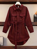 Spring Corduroy Shirt Women Jackets Korean Mid Length Version Cardigan Blouse Ladies Coat Shirts Female Overcoat