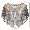 1920s Sequin Flapper Shawl Vintage Thin Breathable Shiny Cape Elegant Style Outside Short Cloak For Women Banquet