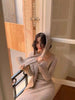 Vintage Knitted Midi Dress Y2K Autumn Slim with Scarf Long Sleeve Dress Female Korean Streetwear Chic All Match Female Vestidos