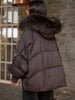 Women Winter Goose Down Jackets Real Fox Fur Collar Hooded Thick Natural Raccoon Fur Female Outwear Warm Loose Puffer Coats