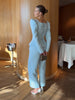 Elegant Woolen Top Pants Women Sets Chic Long Sleeve Slash Neck Pleated Blouse Straight Trousers Autumn Winter Lady Suit