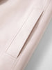 Womens British Trench Coat Contrast Cuff Stand Collar Heritage Workwear Style Pink Black Khaki Short Long Trench Coat