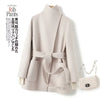 Winter Double-sided Woolen Coat Women's Short Hepburn 100% Wool Coat for Women Elegant Clothes Chaqueta Feminine F