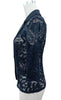 Elegant Single Button Lace Spliced Suit Collar Jacket For Women Half Sleeved Lace Hollow Out Slim White Black Lightweight Coat