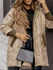 Winter Hooded Loose Solid Color Zipper Cotton Jacket Women Quilted Puffer Coat Fleece Lined Long Warm Irregular Hem Outerwear