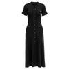 French Style Knitted Long Dress round Neck Hollow out Wooden Edge Skirt Elegant Autumn Women's One Piece Dress