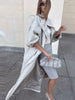 Women Oversized Stand Collar Trench Coat Loose Snap Button Full Sleeve Long Windbreaker Autumn Lady Casual Outfits