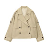 Mujer Short Trench Coat Woman Double Breasted Women's Windbreaker Cropped Demi-season Jacket for Women Outerwears Outdoor Coats