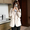 Vintage Double-Breasted Suit Jacket Female Solid Casual Long Sleeve Notched Blazer Ladies Korean Design Sense Blazers Outwear