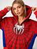 Gothic Dark Spider Print Hooded Cardigan Loose Sweater Jacket Women