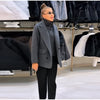 Elegant Women's Woolen Suit Jacket Vest 2 Pieces Set Loose Lapel Long Sleeve Breasted Jackets Knit Collar Vests Lady Coats