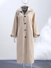 Double-side Long Trench Coats Women's Loose Full Sleeves Single-breasted Pockets Lapel Coats Ladies Spring Outwear