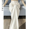 Brown Woolen Suit Pants for Women in Autumn and Winter Narrow Version Straight Wide-leg Pants with Drape