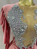 Sparkly Crystals Sexy Mesh White Velvet Short Dress Women Elegant Evening Prom Birthday Party Dresses Stage Costume
