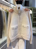 Ladies High Collar Knitted Sweater Coat Double Pocket Lazy Style Warm Autumn Zipper Knitwear Patchwork Sweatshirt