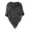 Women's 100% Real Natural Rabbit Fur Knitted Pullover Poncho Lady Cape Genuine Fur Shawl Warm One Size