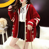 Korean Female Hooded Knitting Cardigan Jacket Retro Lazy Wind Women Loose Fit Sweater Outerwear Spring Autumn Lady Knitwear Coat