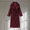 Casual Solid Long Women Coat Urban Full Sleeve Belt Double Breasted Female Jacket Autumn Winter Chic Lady Streetwear