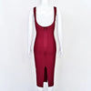 Yellow U Neck Striped Bandage Dress Evening Backless Sexy Bodycon Women Dress Party Celebrity Vocation Dresses